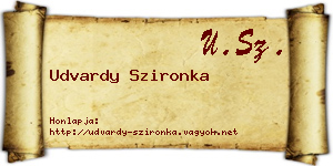 Udvardy Szironka névjegykártya